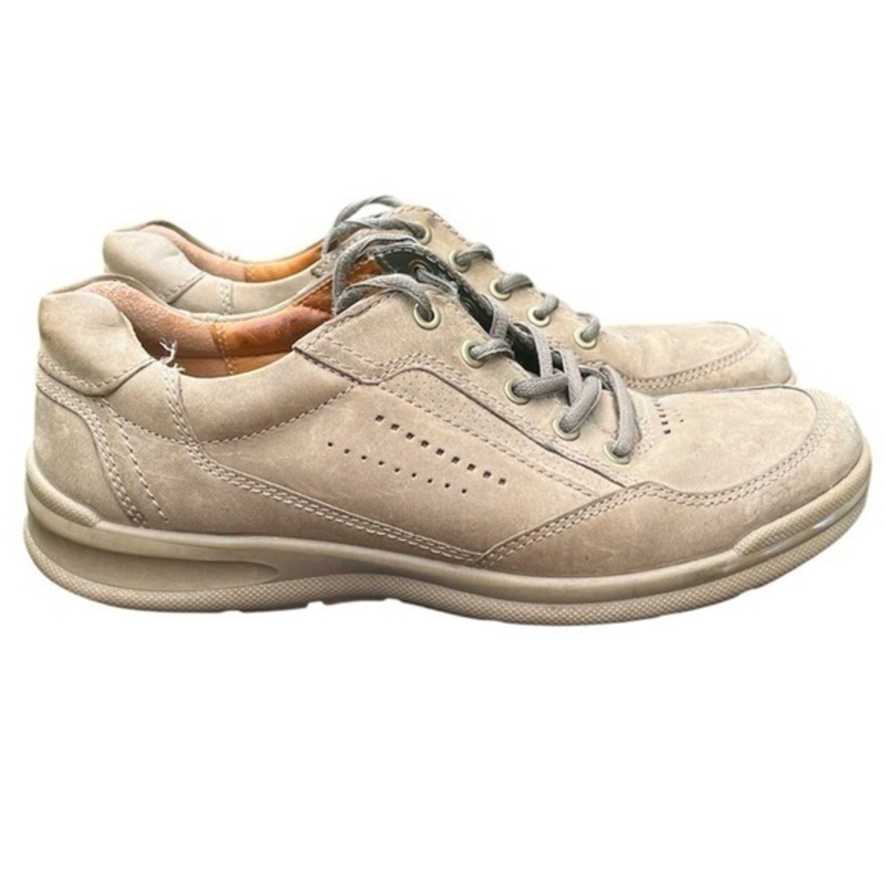 Ecco Shock Point Mens US 8-8.5 Oiled Leather Remote Lace Work Shoes Brown